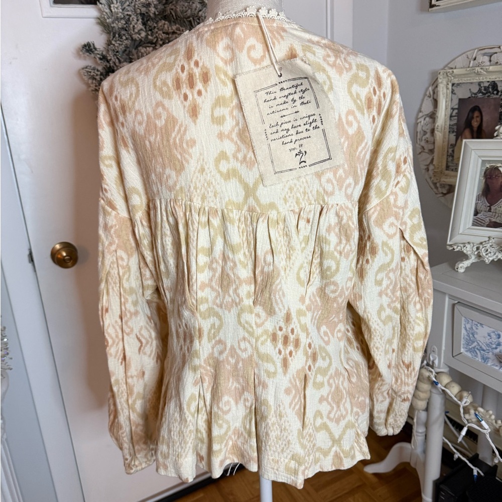 Free People Bomber Jacket in Cream and Pink - Picture 10 of 10